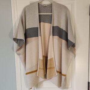 Loft Colorblock Poncho sweater